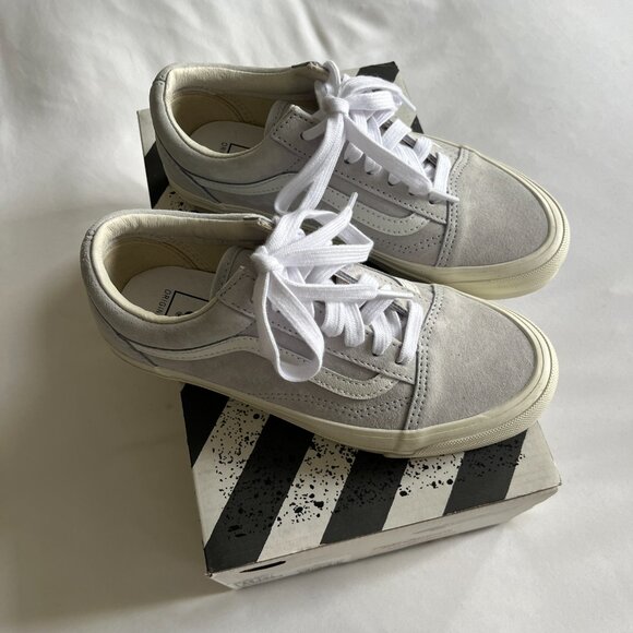 Vans OG Old Skool Lux Pig Suede Grey Dawn Sneakers VN0A4P3XUNY - Size 4.5/6 - Picture 2 of 10